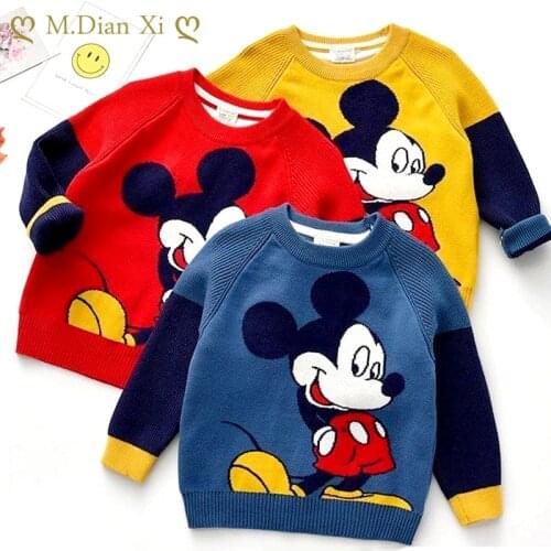 Child Sweater 2020 Boys Pullover Knitting Shirt Boys Round Neck Sweater Double Layer 2020 New Style Cartoon Sweater