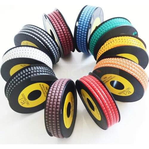 Cable markers EC-0 EC-1 EC-2 Cable Wire Marker Number 0 to 9 Cable Size 1.5 sqmm mix Colored PVC cable markers insulation marker