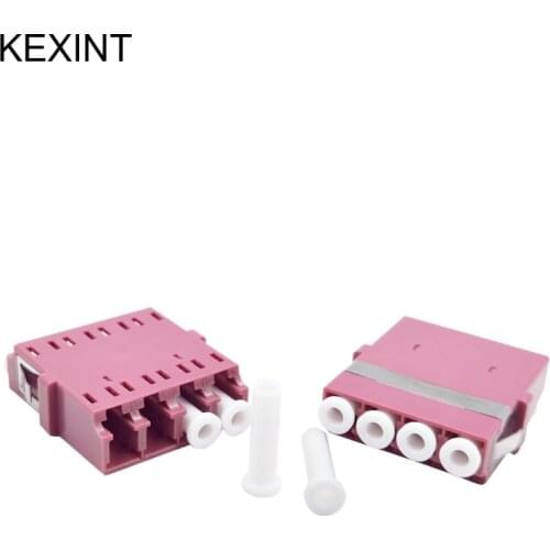 KEXINT-LC Female Connector Multimode LC OM4 4 Core Fiber Optic Adapter-20PCS