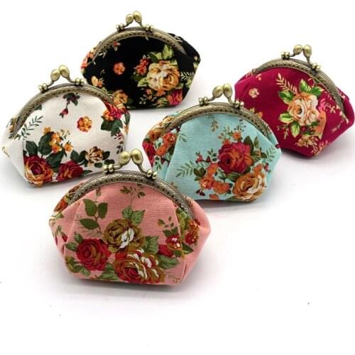 Wallet,Lady Vintage Flower Mini Coin Purse Wallet Clutch bag