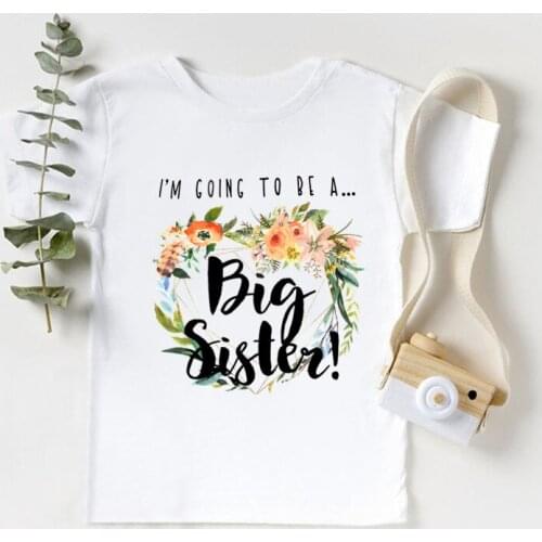 I'm Being Promoted To Big Sister 2021/ 2022 Print Girls T shirt Announcement Casual Kids Clothes Baby Children T-shirts,HKP5432