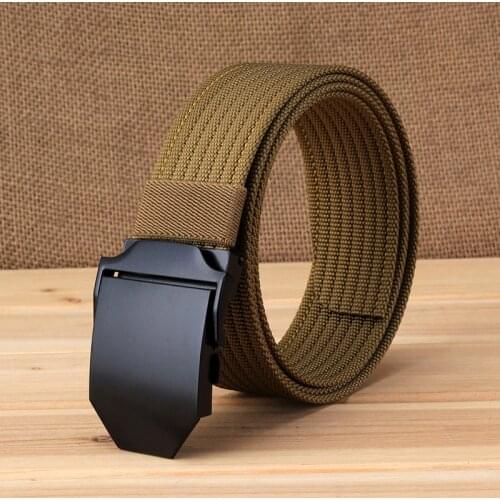 Fashion Cowboy Canvas Belt Jeans Zinc Alloy Black Buckle Breathable Nylon Leisure High Quality Men Belt Wide 3.8cm