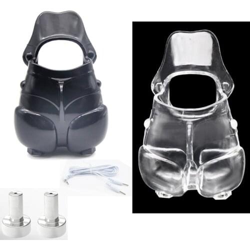Latest Male Electric Shock Themed TPR Cock Ring Penis Stimulate Sleeve Scrotum Testicles Bondage Adult Bdsm Sex Toy For Men