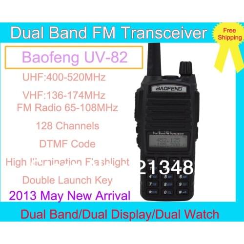 2013 May New Arrival Baofeng UV-82 Dual Band VHF137-174MHz & UHF400-520MHz Professional FM Portable Transceiver with Flashlight