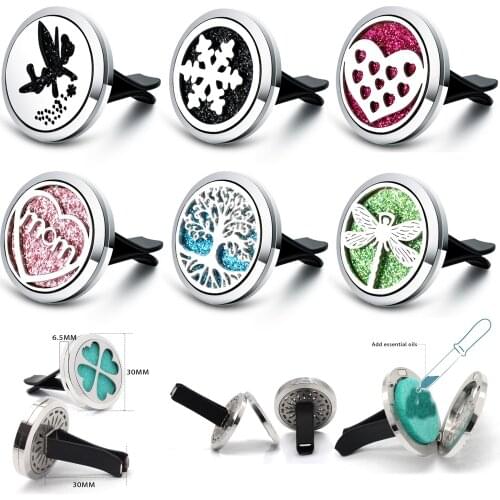 New Style tree of Life Detachable Car Air Freshener Aroma Locket Stainless Steel Essential Oil Diffuser Perfume Pendant Jewelry