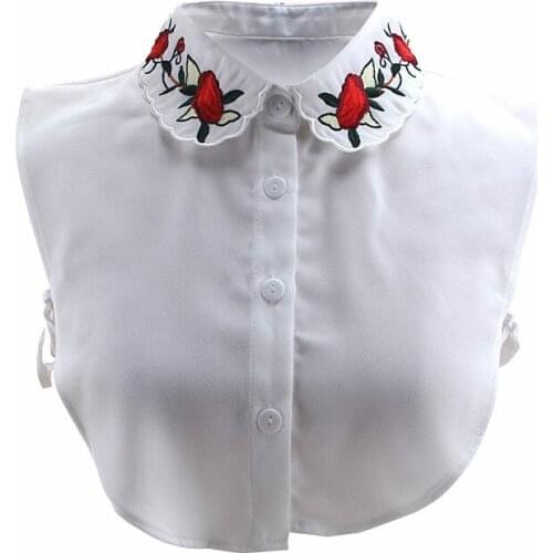 Original hand made beautiful blouse false collar Winter new wild decorative collar embroidered chiffon high quality hollow false