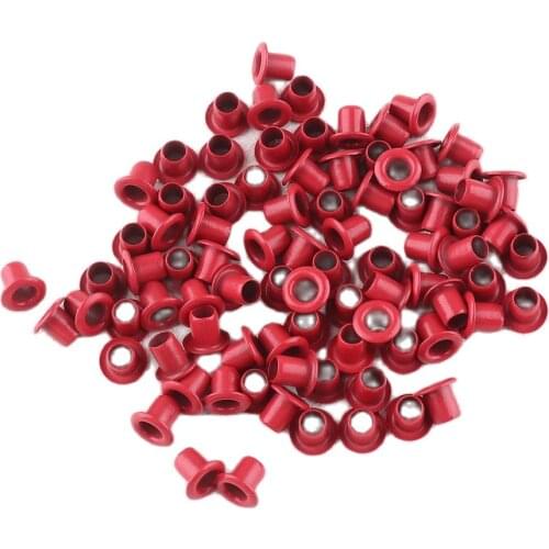100 sets 4*5mm Scrapbook Eyelet red with Grommet for Leather craft Shoe Belt DIY Scrapbooking Cap Bag Tag Clothes Accessories
