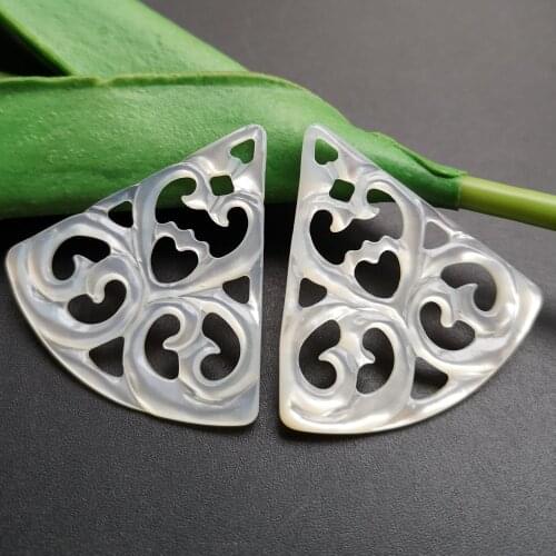 20pcs/lot 40mm Natural Hollow Flower cut Mother of Pearl Shell for Earrings Flower Cut Mother Pearl for DIY Jewelry