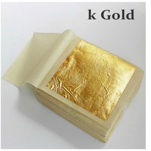 Practical Gold Foil Paper K Pure Shiny Gold Leaf for Gilding Funiture Lines Wall Handicrafts DIY Decoration Craft Paper