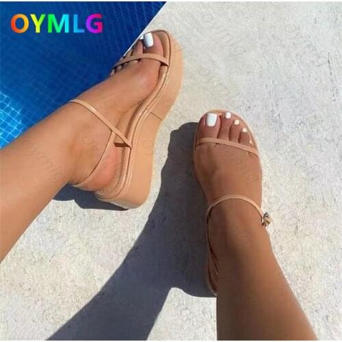 All-match womens shoes 2021 summer new style buckle platform sandals womens fashion large size shoes womens sandals