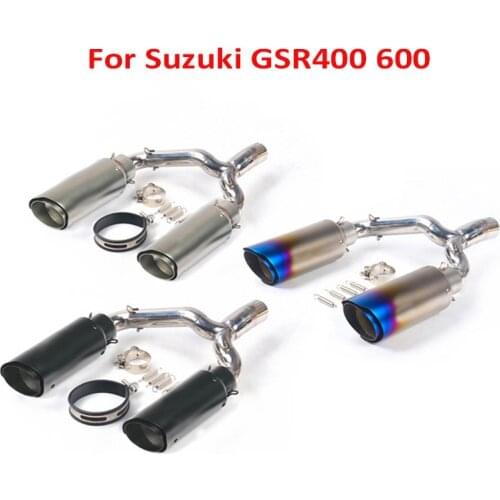 Slip on Motorcycle Exhaust Pipe System Muffler Escape Middle Mid Link Tube for Suzuki GSR400 GSR600 BK400 BK600