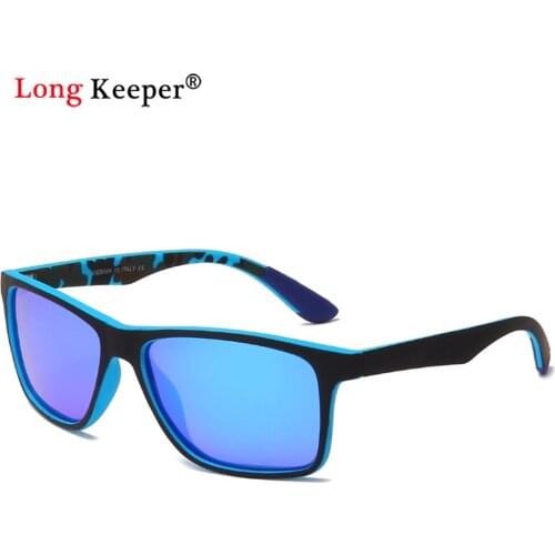 Vintage Matte Black Cows Frame Polarized Sunglasses Men UV Protection Fishing Glasses Male Mirror Coating Lens Driving Eyewear