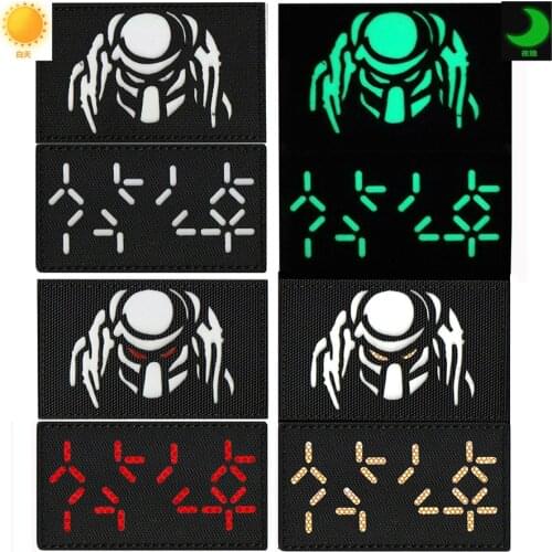 Reflective 3D Embroidery Badge Dark Predator Tactics Morale Armband Icon Denim Jacket Backpack Cap Clothing Accessories
