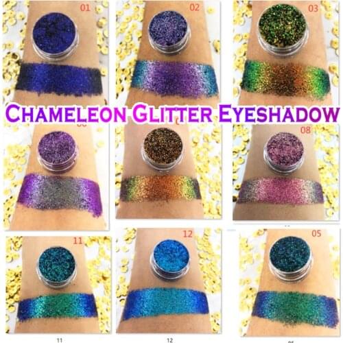 Chameleon Eyeshadow Glitter Chrome Eyeshadow Palette Powder Pigment Waterproof Shiny Metallic Loose Eye Shadow Cosmetics 5g