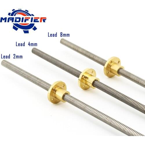 304 stainless steel T10 screw length 700mm lead 2mm 3mm 4mm 8mm 10mm 12mm trapezoidal spindle 1pcs