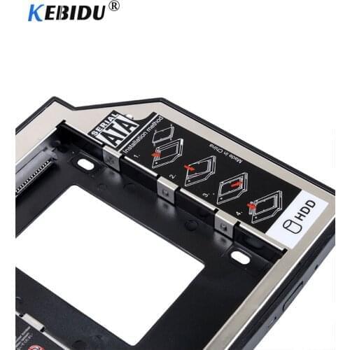 Kebidu Hard Disk Drive Bay Universal 2.5 2nd 9.5mm Ssd Hd SATA Hard Disk Drive HDD Caddy Adapter Bay For Cd Dvd Rom Optical Bay