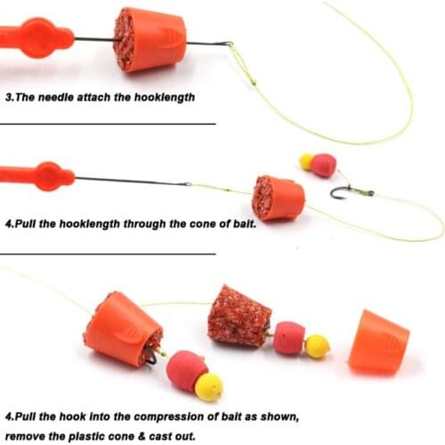 High Quality Durable and Portable Fish Feeder Pellet Cone with Fishing Bait Needle Line Drill Tackle Rigging Tools Accessories