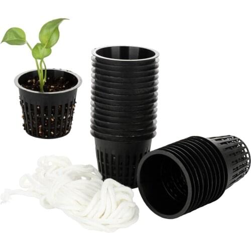 Plant Cups Pots Absorbent Cotton Rope Self-watering Hydroponics Nursery Pots Seedling Cup Box Slotted Mesh Planting Basket