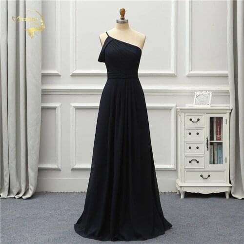 Jeanne Love Formal Luxury Evening Dress New Arrival Black One Shoulder Party Robe De Soiree Vestido De Festa OL5221 Prom Gowns
