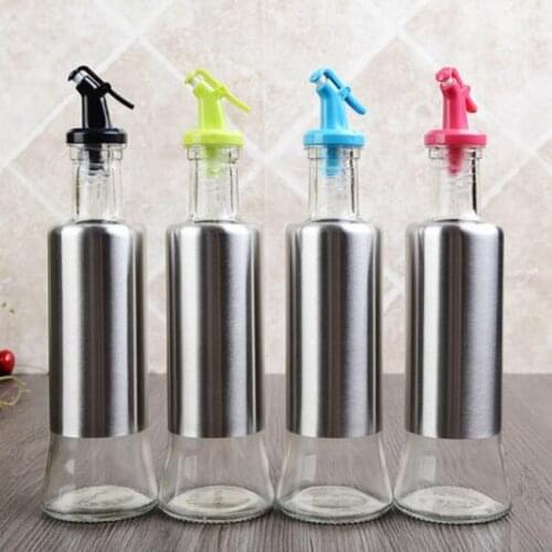 1PC Kitchen Oil Bottle Stainless Steel Leak-proof Soy Sauce Vinegar Cruet Storage Dispenser 300ML NK 001