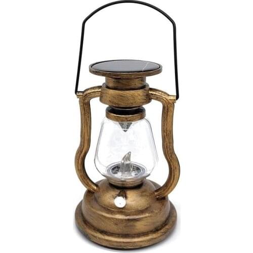 1pcs Led Solar Power Retro Oil Lamp Lantern Candle Waterproof Rechargeable Outdoor Lamp Electronic Nightlight Home Garden Decor