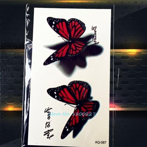 1PC 3D Design Butterfly Waterproof Tattoo Stickers PAQ-087 Sexy Women Butterfly Temporary Tattoo Paste Body Art Tattoo Lady