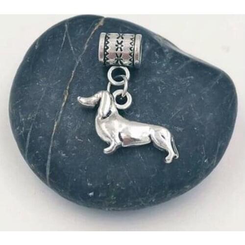 10 pcs Vintage Metal Mixed Dachshund Dog Sausage Dog Animal Beads European Charms Pendant For Bracelet Jewelry Making Handmde