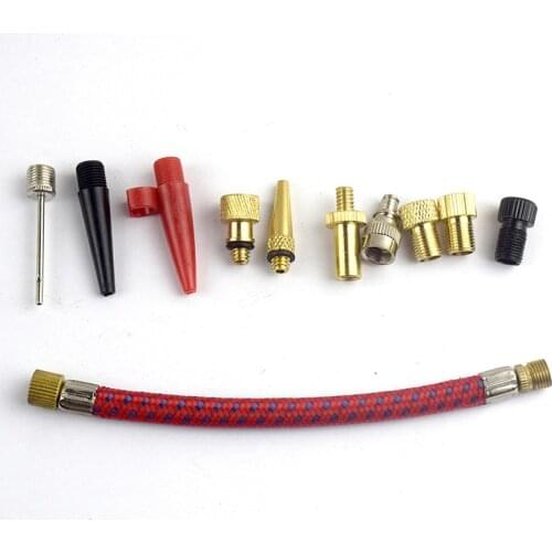 11PCS/Set Bike Tire Valve Adapters, Ball Pump Needle, Adapters, Inflation Hose Devices and Accessories fit for Standard Pump