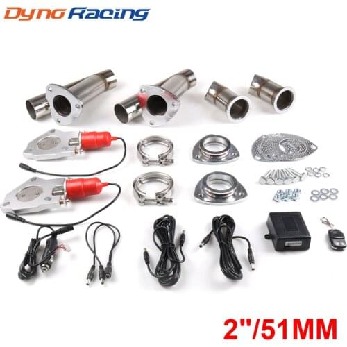 2INCH 51mm Double Exhaust Control Valve With Remote Control Car Electric Exhaust Valve Cut outs Cutout kit Y Pipe