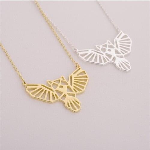 2017 Cute Handmade Animal Necklace Jewelry Origami Owl Necklace Lucky Flying Owl Pendant Necklace Gift For Friends