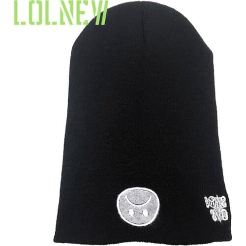 2020 Fashion Knitted Winter Hat Hip-hop Skullies Cap Hats Sad Boy Crying Face Casual Wool Beanies For Men Women Warm Wool Hat