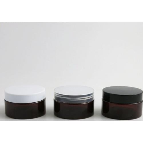 30pcs Refillable Bottles Amber Dark Brown Plastic Empty Makeup Jar Pot 100g Travel Face Cream Lotion Cosmetic Storage Container