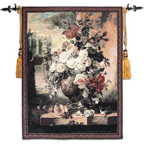80x100cm home restaurant wall ornament "flower of crown" cotton jacquard art decoration painting tapestry wall hangings ST-13