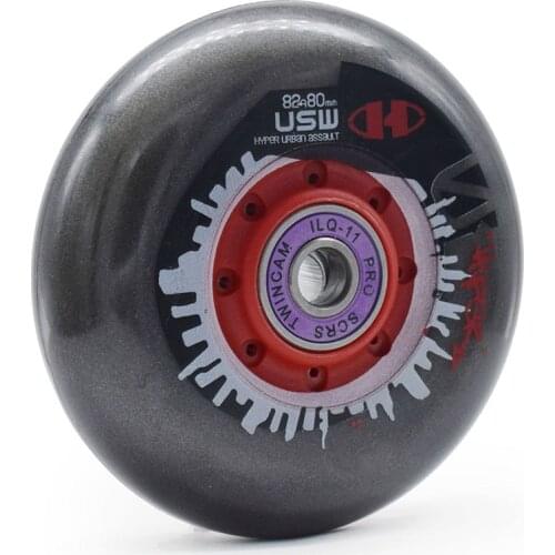 【 80 x 24mm】82A Hyper Slalom Roller Skates Wheel with ILQ-11 608rs Skating Bearing Inline Skates Shoes Rodas Grip Tyre 8pcs/set