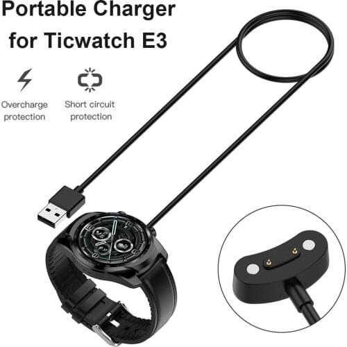 For TicWatch E3 Pro3 LTE Charger Adapter USB Charging Cable Cord Base Charging Cord Smart Watch Accessorie For Tic Watch Pro 3