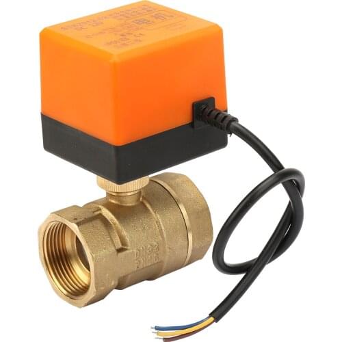 DC 12V 2 Way 3 Wire Brass Motorized Ball Valve Electrical Valve DN32 G1-1/4"