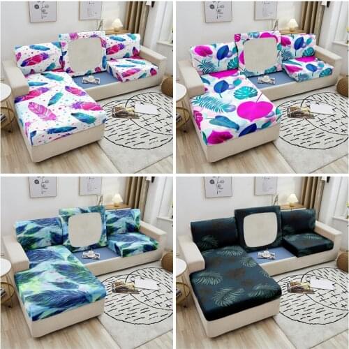 L Shape Corner Couch Elastic Cushion Cover For Living Room Furniture Protector Feather Couch Sofa Cover 1/2/3/4-Seater