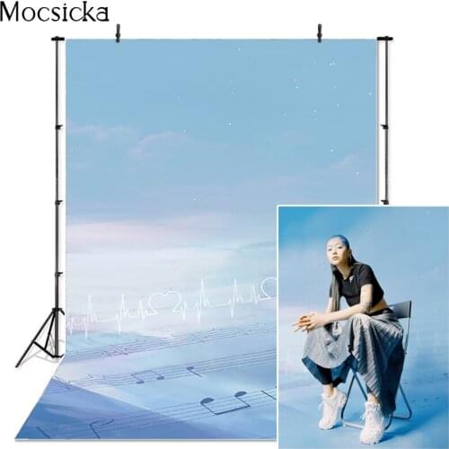 Mocsicka Sheet Music Photography Background Musical Note Starry Sky Backdrop Newborn Child Portrait Decoration Props Studio