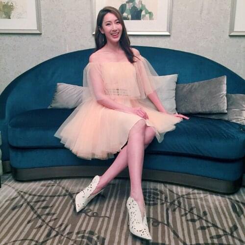 Patads French slim Princess gauze dress spring and summer female e19rossini Sui Tang star