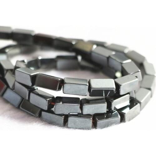 HOT Black hematite stone 5x8mm 4x10mm 4x13mm Rectangle beads loose Beads 15 inches B221