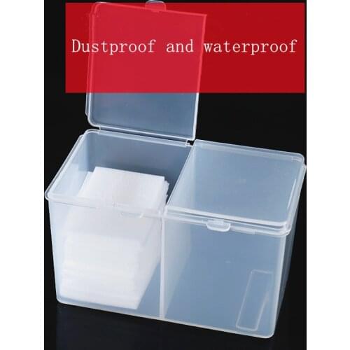Cotton Swab Box Pad Container Polish Gel Remover Storage Case Twin Well Empty Grids Nail Art Holder Dust-proof Makeup Organizer