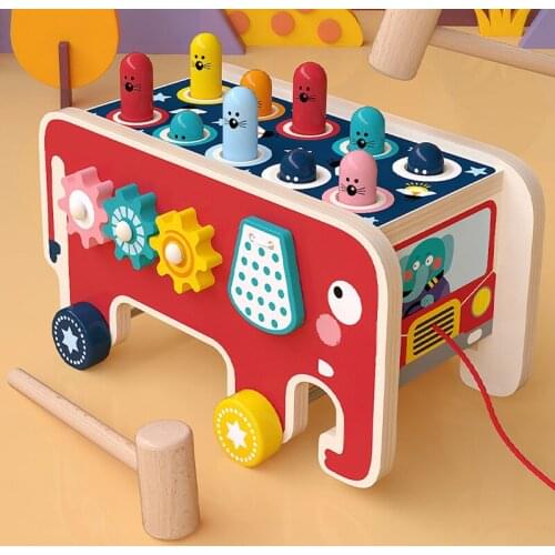 Kids Toys Boy Girl Knock Hit Hamster Game Puzzle cartoon Elephant Car Child Toy