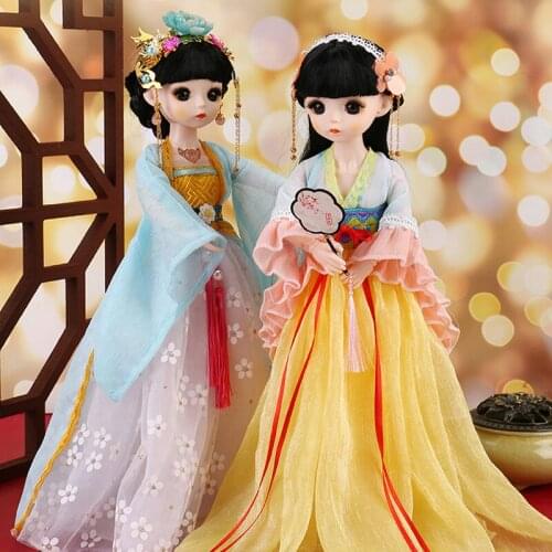 Kawaii 30cm Chinese HanFu Princess Doll 12 Inch 1/6 Bjd Dolls Full Set Children Toys For Girls christmas Birthday Gift