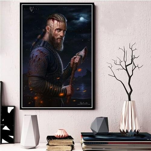 Classic TV Series Canvas Painting Viking Poster Wall Art Living Room Retro Home Decoration