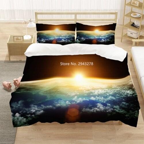 Beautiful Earth Bedding Set Spectral Comfortable Duvet Covered Pillowcase Home Textiles Adult Children Bedroom Decoration