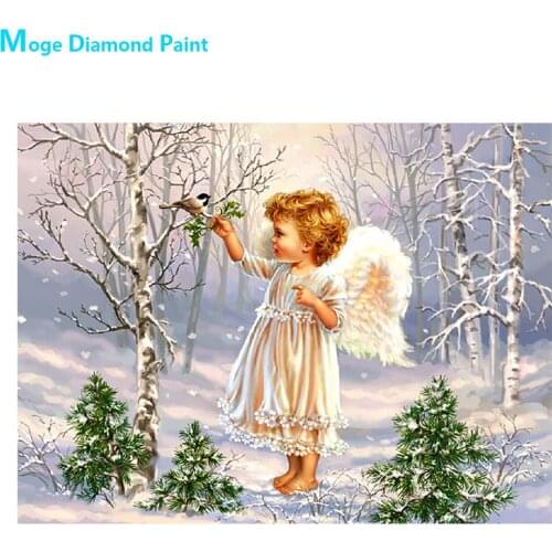 Little Angel Diamond Painting Portrait Round Full Drill Snow 5D Nouveaute DIY Mosaic Embroidery Cross Stitch Home Decor Gifts