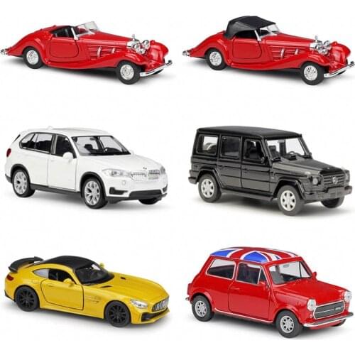 WELLY 1:36 Mercedes-Benz 500K AMG BMW X5 alloy car model machine Simulation Collection toy pull-back vehicle Gift collection