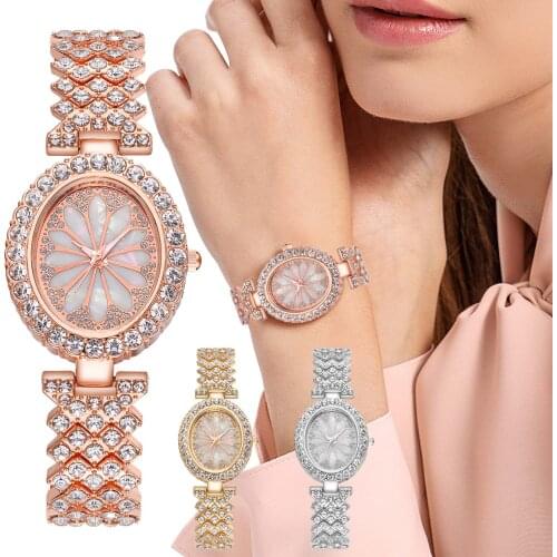 Fashion Ladies Rhinestone Watch Dial Bracelet Watch Ladies Watch Clock Stainless Steel Casual Dress Wrist Crystal Jewelry
