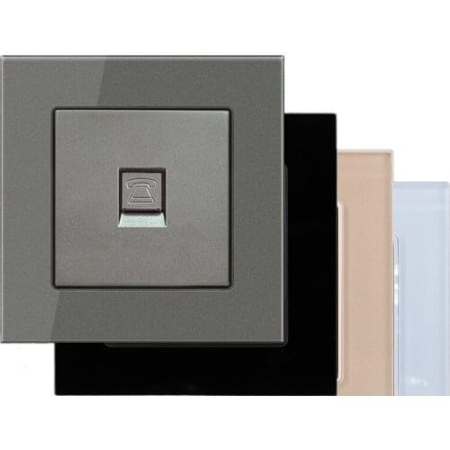 Depoguye EU standard RJ45 wall socket, CAT5 network module, Crystal glass panel wall cable socket,etwork interface output