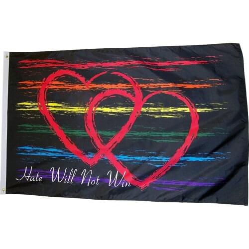 Newest Pride Flag Hate Will Not Win LGBT Rainbow Gay Flags Banner